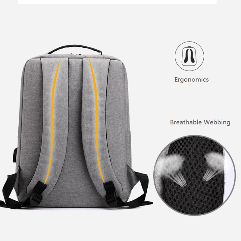 Custom Sleek Gray Business Backpack with USB Port