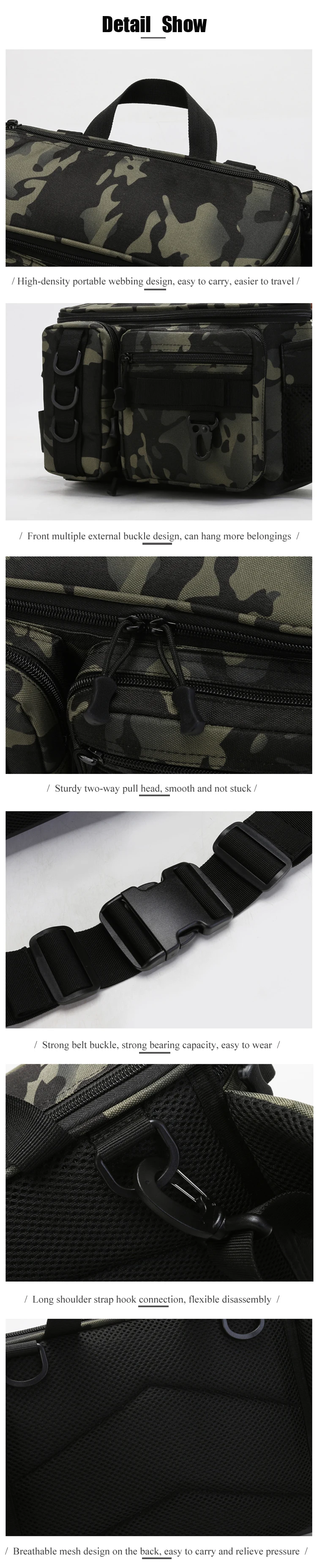 Outdoor Multifunctional Fishing Gear Fishing Lure Bag Tactical Sling Bag