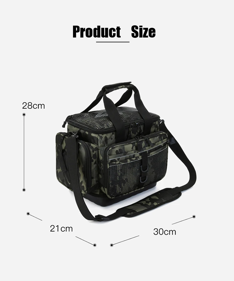 Camouflage Fishing Tackle Storage Bags product size